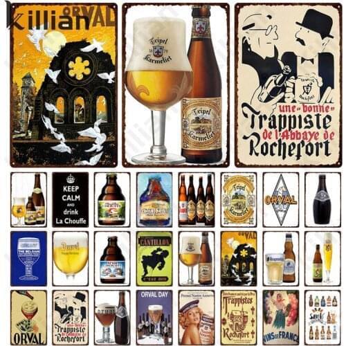 Bar Wall Metal Poster Decoration Cartoon Beer Art Cartoon Metal Plate Metal Plaque Bedroom Decoration Metal Painting