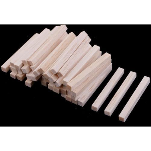 50x Natural Balsa Wood Stick for DIY Model Making Woodcraft Hobbies 5/8/11cm