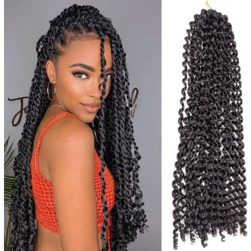 Full star Crochet Braid Hair For Braiding Synthetic Hair Extension Passion Twist Long Water Wave Bohemian Curly Crochet Hair