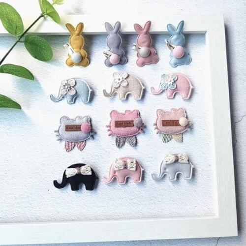 Sew on 20pcs/lot Cartoon cloth art baby elephant Padded Patches Appliques For Clothes Sewing Supplies Decoration