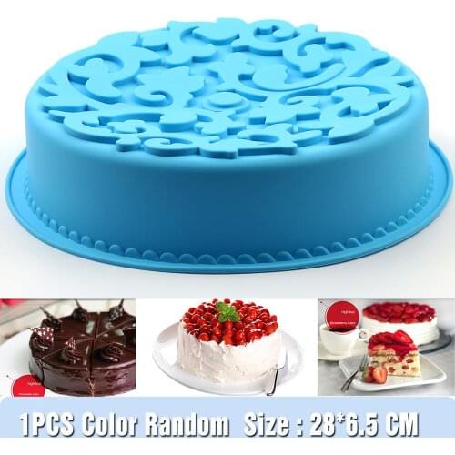 Silicone Cake Round Shape 11in 3D Mold Pattern Silicone Bread Pan Layered Cake Round Shape Mold Pizza Wave Edge Baking Pans