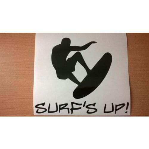 For van bonnet surfs up silhouette car vinyl sticker surf shop window sign fun