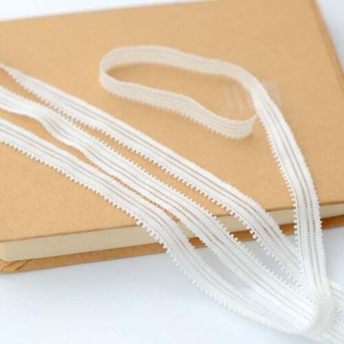 20Meters Off White Ribbon Embroidered Elastic Two Edges Lace Trims DIY Patchwork Handmade Sewing Material Accessories