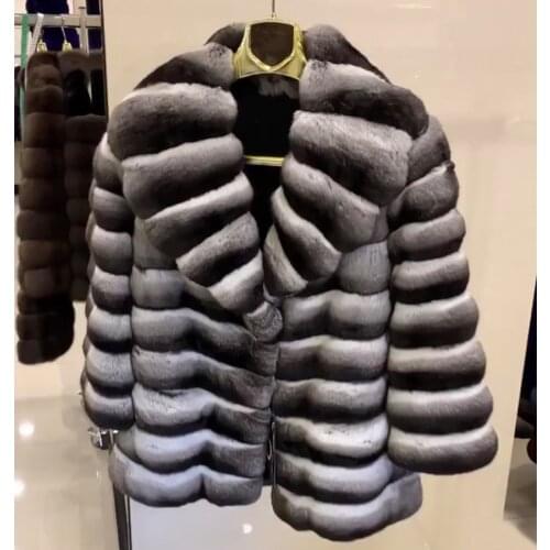 Winter Jacket Female 100% Real Rex Rabbit Fur Coat Warm Fashion Outerwear High-Quality 2020 New-Style