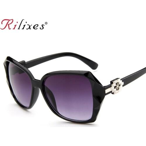 RILIXES Sunglasses Women Elegant Rhinestone Ladies Sun Glasses Female Sunglasses Oculos De Sol BENZEN Shades With Case