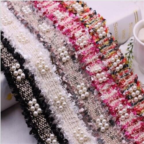 1 yard Diamond Beaded Handmade Lace Edge Trims Wedding Dress Belt Sash Ribbon Bridal Applique Fabric Sewing Craft DIY