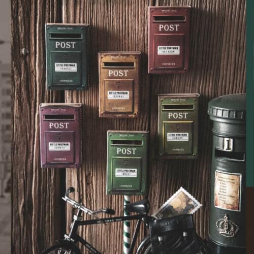 100 PCS Vintage Painting Little Postman Movie Desserts Postage Stamp Decorative Stickers for Journal Scrapbooking DIY