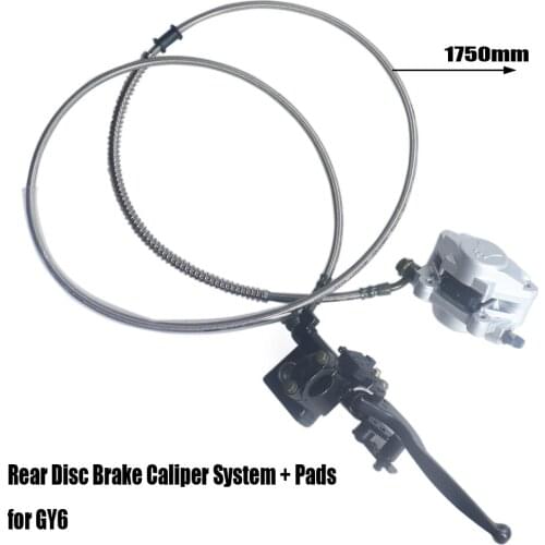 1750mm Motrcycle Hydraulic Rear Disc Brake Caliper System + Pads for GY6 150cc 250cc Quad Dirt Bike ATV Good Quality