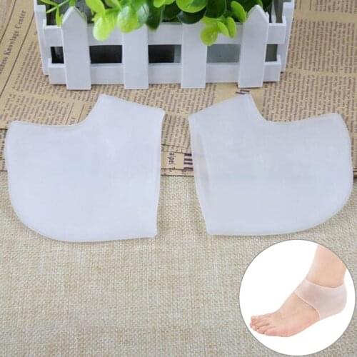2PCS Silicone feet care socks Moisturizing Gel Heel Socks with hole Cracked Foot Skin Care Protectors