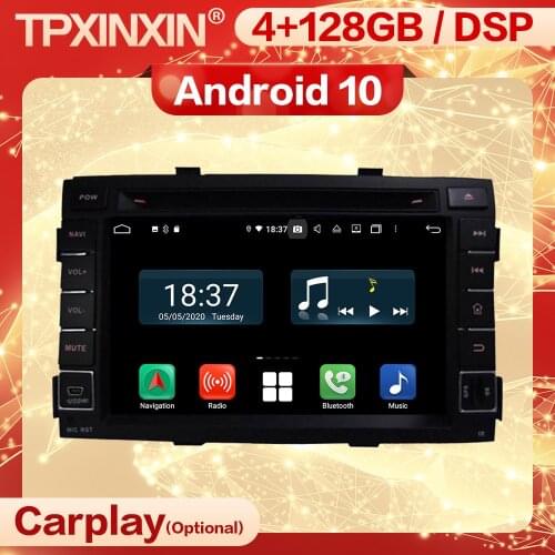 4+128G Carplay 2 Din Android 10 Multimedia Stereo Receiver For KIA SORENTO 2010 2011 2012 GPS Radio Audio Video Player Head Unit