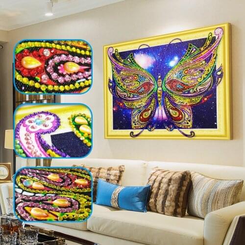 5D DIY Special Shaped Diamond Painting Cross stitch Diamond Embroidery Animal Butterfly Picture of Rhinestones Home Decor