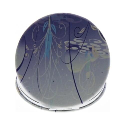 6cm Round Double Side Flower Portable Folding Vanity Makeup Cosmetic Compact Pocket Hand Mirror For Women Girl Child Kid Gift