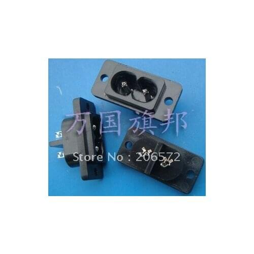 8 font type female AC power socket 32.3*15.3MMScrew hole Pitch: 26mm