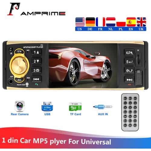 AMPrime 4019B Car Radio 1 Din Autoradio 4.1 inch Car Audio Stereo Radios FM MP5 Player Support Rear View Camera Remote Control
