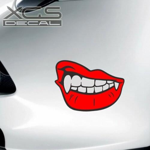 XGS DECAL Car sticker 15cm x 11.5cm Devil vampire mouth smile multi colors car motorcycle reflective waterproof decal