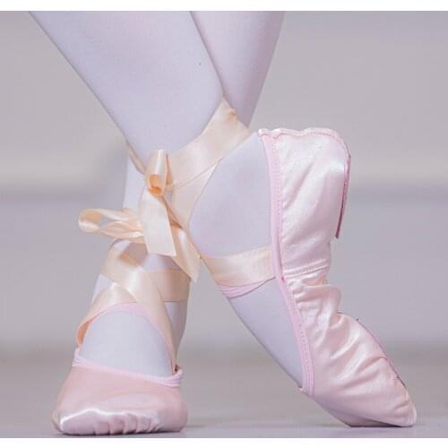 Girls Ballet Dance Shoes Women Ballet Point Shoes Satin Soft Sole Children Practise Ballerina Shoes Woman Adults Dance Shoes