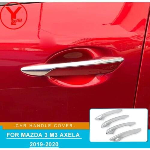ABS Side Door Handle Protector Parts For Mazda 3 M3 Axela 2019-2020 New Arrival Car Chrome Exterior Accessories Ycsunz