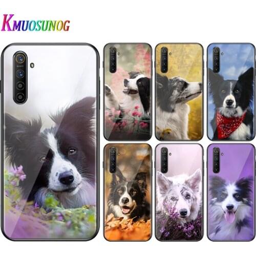For OPPO A5 A9 2020 F7 Phone Cover Shell Border Collie Dog for OPPO Reno 2 Z 2Z 2F 3 4 Pro 5G Bright Black Phone Case