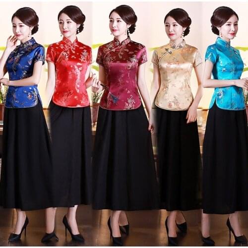 2020 Spring And Summer Improved Cheongsam Top Brocade Brocade Slim Retro WomenS Daily Large Size Mother Dress Modern Qipao