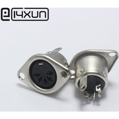 EClyxun 1Pcs/lot 5 PIN DIN Connector Panel Mount 5 Pin DIN Female Jack Socket Solder Metal DIN Chassis Wire Connector
