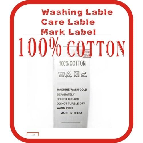 Clothes tags label,3000pcs/lot,silk printed washing label 100% cotton printed mark label, care label Free shipping