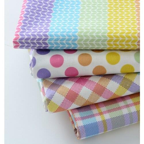 50*110cm Cotton Fabric Rainbow Geometry Clothes Sewing Quilting Fabrics For Patchwork Needlework DIY Handmade Accessories