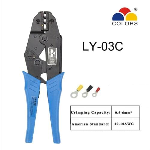High precision clamp Colors Crimping Pliers Professional Insulated Wire Terminals Connector Ratcheting Crimper Tool for 22-10AWG