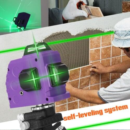 KKmoon Multifunctional 3D 12 Lines Laser Level Tool Vertical Horizontal Lines with 4° Self-leveling Function
