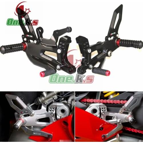 CNC Motorcycle Foot Pegs Rest Rearset Rear Set Footrest For DUCATI V4 V4R 2018-2019