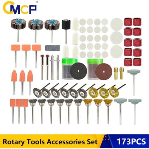CMCP 173pcs/Set Rotary Tool Accessory Set For Dremel Mini Drills Grinding Sanding Polishing Cutting Abrasive Tools Kits