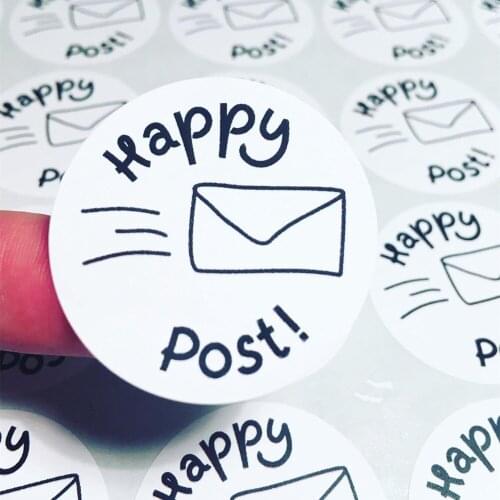 Happy Post stickers,Small business branding. Envelope postage supplies, Personalize Social Media Stickers