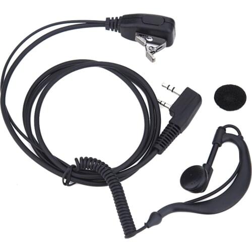 ALLOET 2 PIN 1m Earpiece Headset PTT with Microphone Walkie Talkie Ear Hook Interphone Earphone for BAOFENG UV5R/KENWOOD/HYT