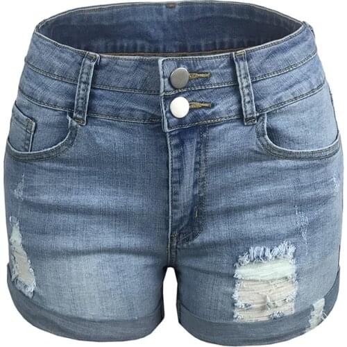 New Fashion Hole High Waist Denim Shorts Womens Hot Jeans Micro Shorts England Style