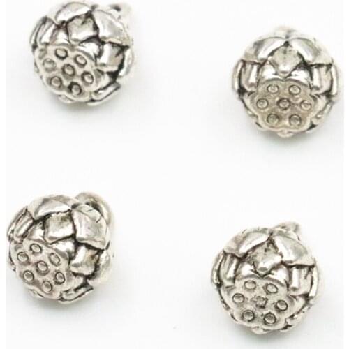 Wholesale 10PCS Flower Pendant Tibetan Silver-color Spacer Beads for Jewelry Making DIY Necklace Bracelet 8x9mm Finding A324