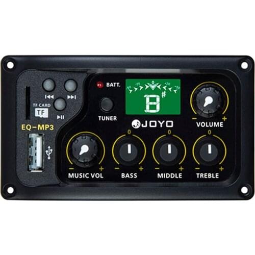 Authentic! JOYO EQ-MP3 3 Bands EQ Acoutsic guitar Equalizer Independent Music Volume control w/ Guitarra tuner and TF card slot