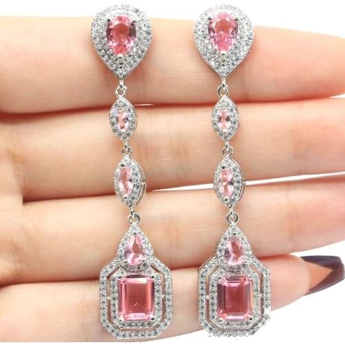 22x18mm Lovely Peacock Silver Earrings For Ladies Created Violet Tanzanite Bright Zircon Daily Wear