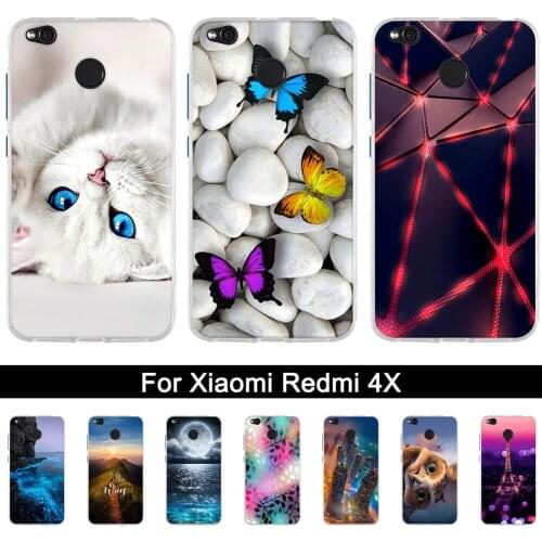 TPU Case for Xiaomi Redmi 4X Soft Silicone Back Phone Cover for Xiaomi Redmi 4 X Pattern Printing Protection Shell for redmi 4x