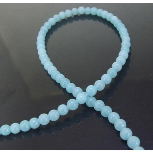 Unique Pearls jewellery Store 4mm Aquamarine Jasper Gemstone Loose Beads One Full Strand 15'' LC3-0291