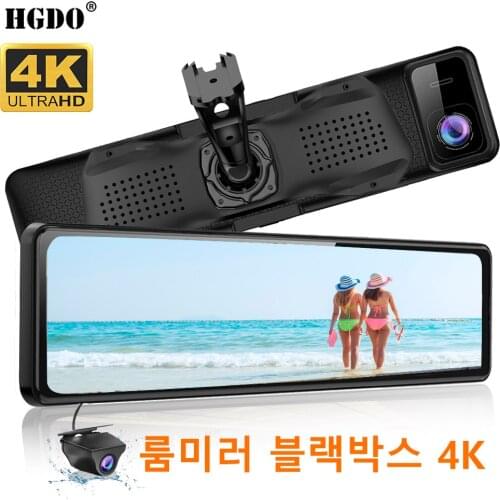 HGDO 12" Dash Cam 4k GPS Rear view mirror 3 in 1 Sony IMX415 Video Recorder Front and Rear camera Real 4K Dash Cam Car DVR 2160P