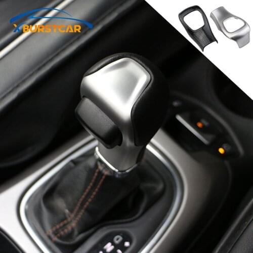 Xburst for Jeep Compass 2017-2020 Renegade 2015-2020 AT Car ABS Chrome Gear Shift Knob Protective Trim Head Knob Cover Sticker