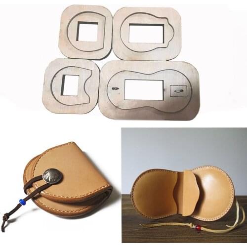 Japan Steel Blade DIY Leather Craft Small Wallet Coins Holder Leather Craft Die Knife Mould Tool Set Wooden Die for Leathercraft