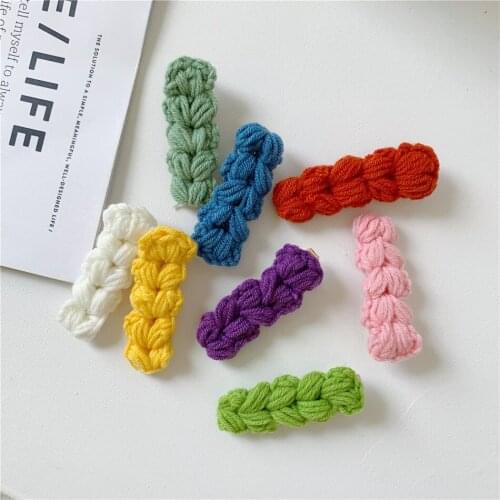 Knitted Yarn Hair Clip Barrettes For New Born Girl 2020 Cute Twisted Hairpins Infant Baby Girl Headwear Kawaii Hair Accessories