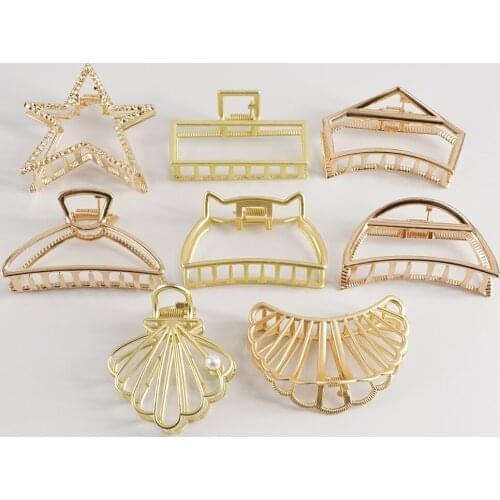 2021 Korean Metal Geometric Hair Claw For Women Ladies Elegant Hair Accessories Cross Crab Bath Hair Clip Fashion Girl Headwear