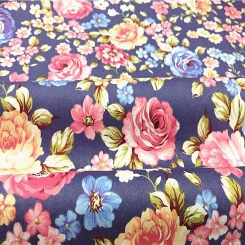 100x160cm Graceful Blooming Big Colorful Peony Flowers Printed Cotton Fabric for DIY Sewing Quiliting Bedding Clothing