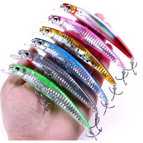 12cm 14g Fishing Lure Minnow Artificial Bait 3D Eyes Plastic Wobblers Tackle Pesca Fishing Bait Diving 0.2-0.8m