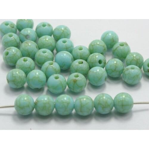 200 Blue Imitation Acrylic Round Beads 8mm(0.31")