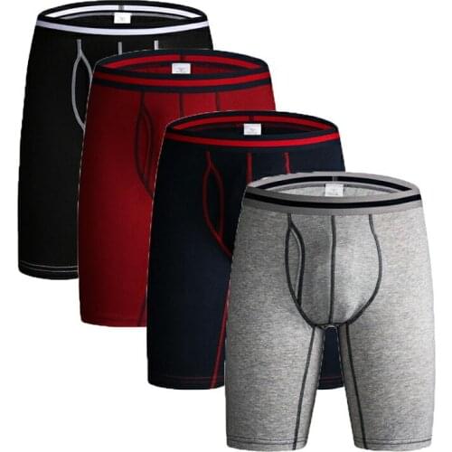 4pcs/lot New Cotton Sexy Boxers Mens Leggings Long Underwear Men Underpants Panties Male Soft pantalones pijama hombre XL 3XL