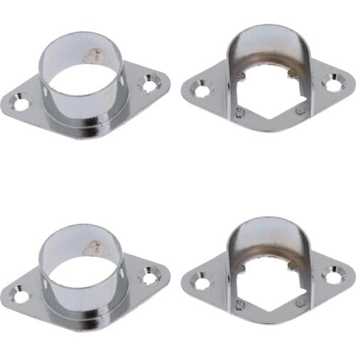 4x Closet Wardrobe Rod Holder Socket End Support Pipe Bracket U-Shaped Flange