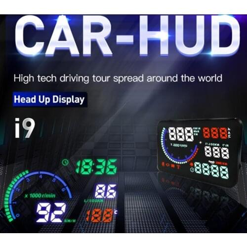 5.5 inches Auto OBD2 HUD Head Up display Car Speed Projector KMH MPH Speedometer Car Detector Fuel Consumption Security Alarm