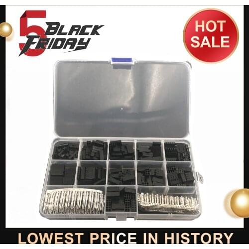 620pcs Dupont Connector 2.54mm Dupont Cable Jumper Wire Pin Header Housing Kit Male Crimp Pins+Female Pin Terminal Connector